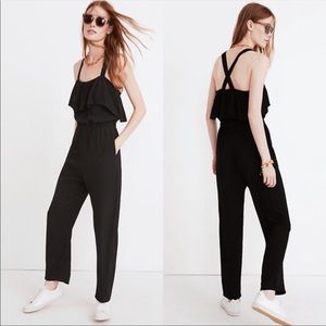 Madewell Apron ruffle jumpsuit